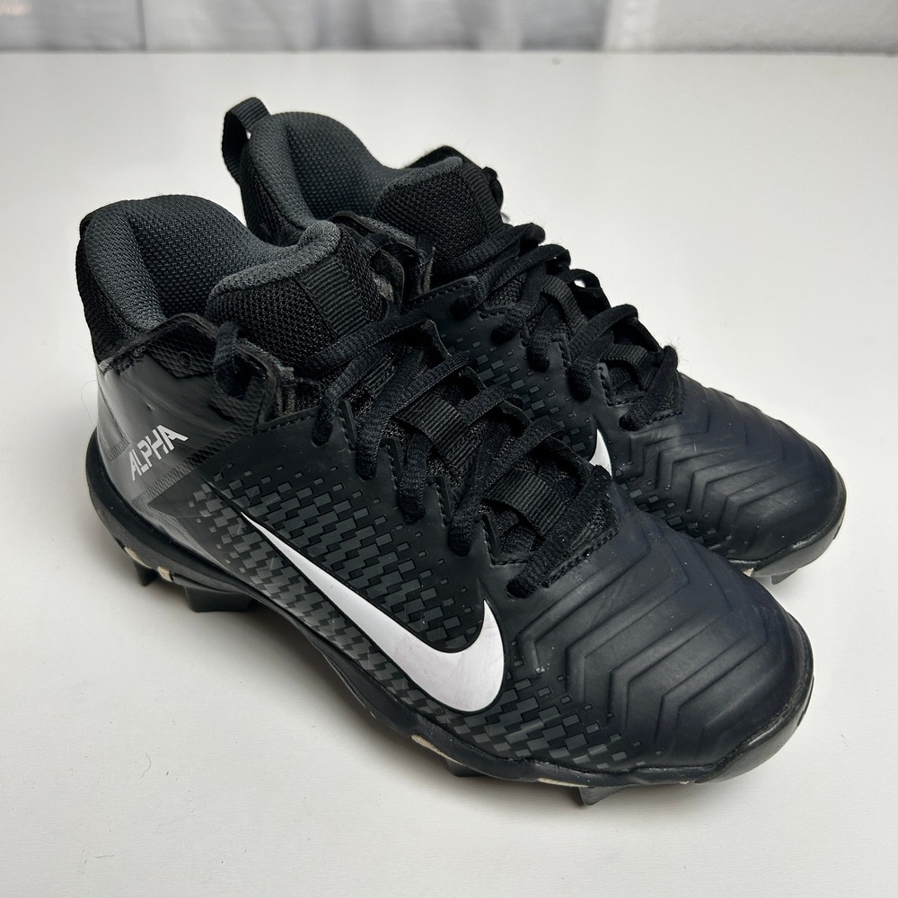 Nike Alpha Menace Shark 2 Football Cleats Black White BV0150-001 Youth Size 1Y